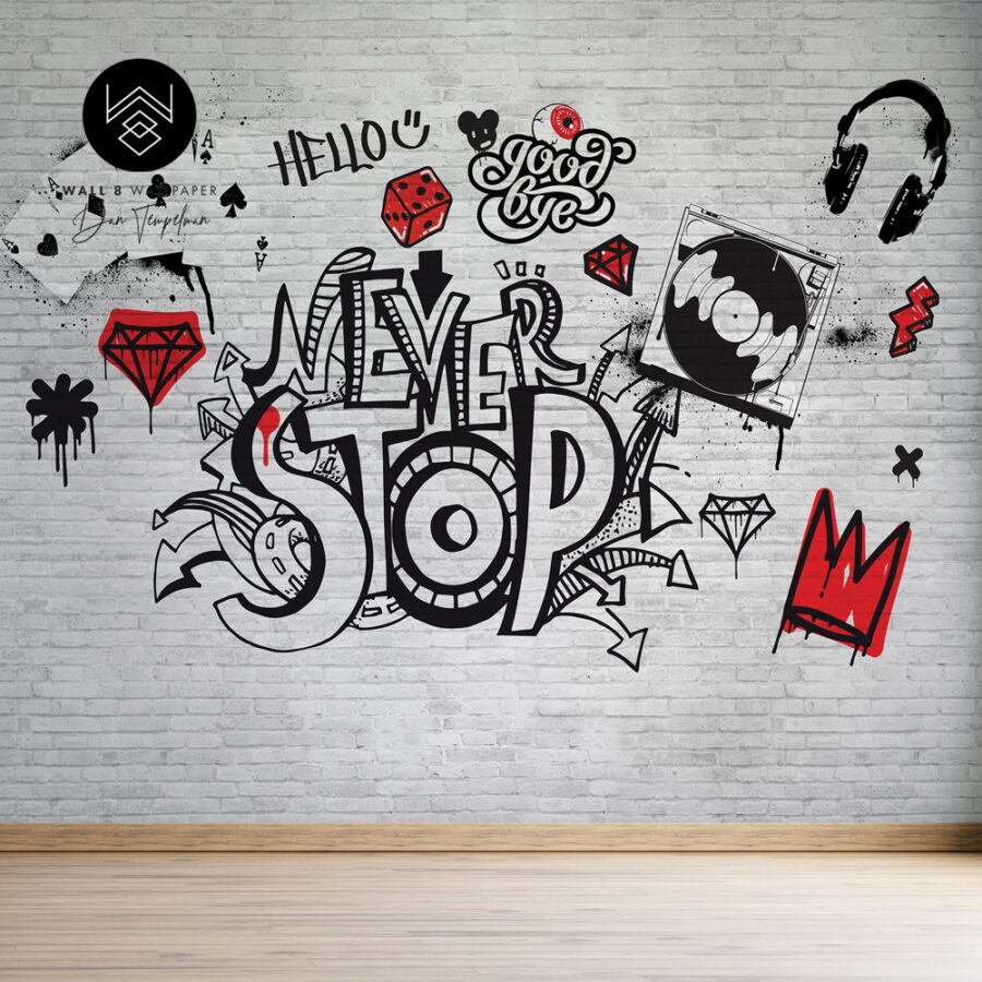 גרפיטי סטייל אדום 77359