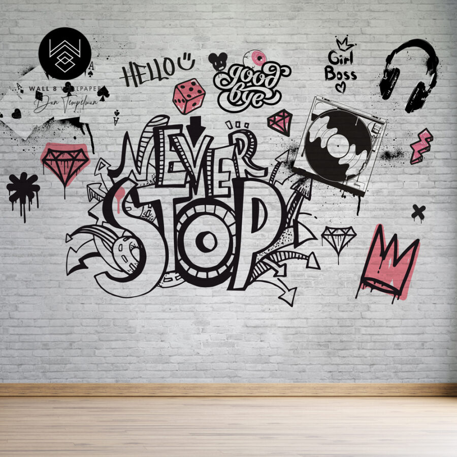 גרפיטי סטייל ורוד 77360