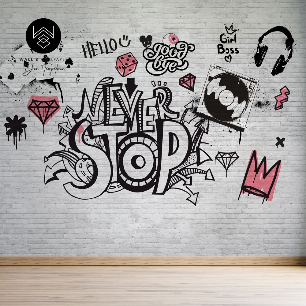 גרפיטי סטייל ורוד 77360