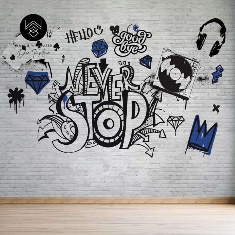 גרפיטי סטייל כחול 77361