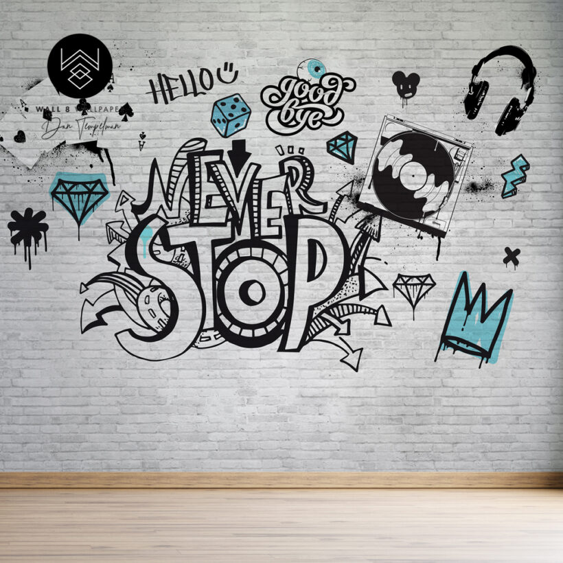 גרפיטי סטייל תכלת 77357