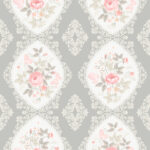 Seamless Floral Pattern With Lace And Borders