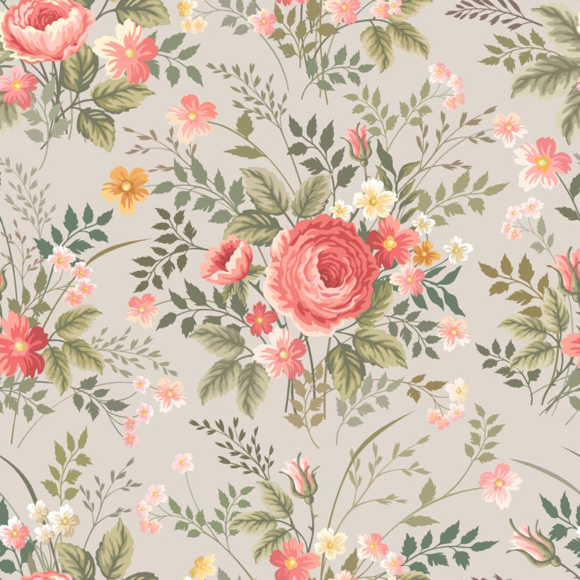 Seamless Floral Pattern With Roses 3