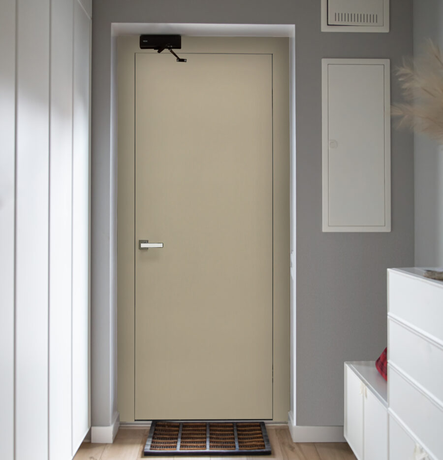 Corridor Interior With An Entrance Door In A Private House.