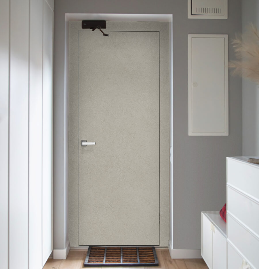 Corridor Interior With An Entrance Door In A Private House.