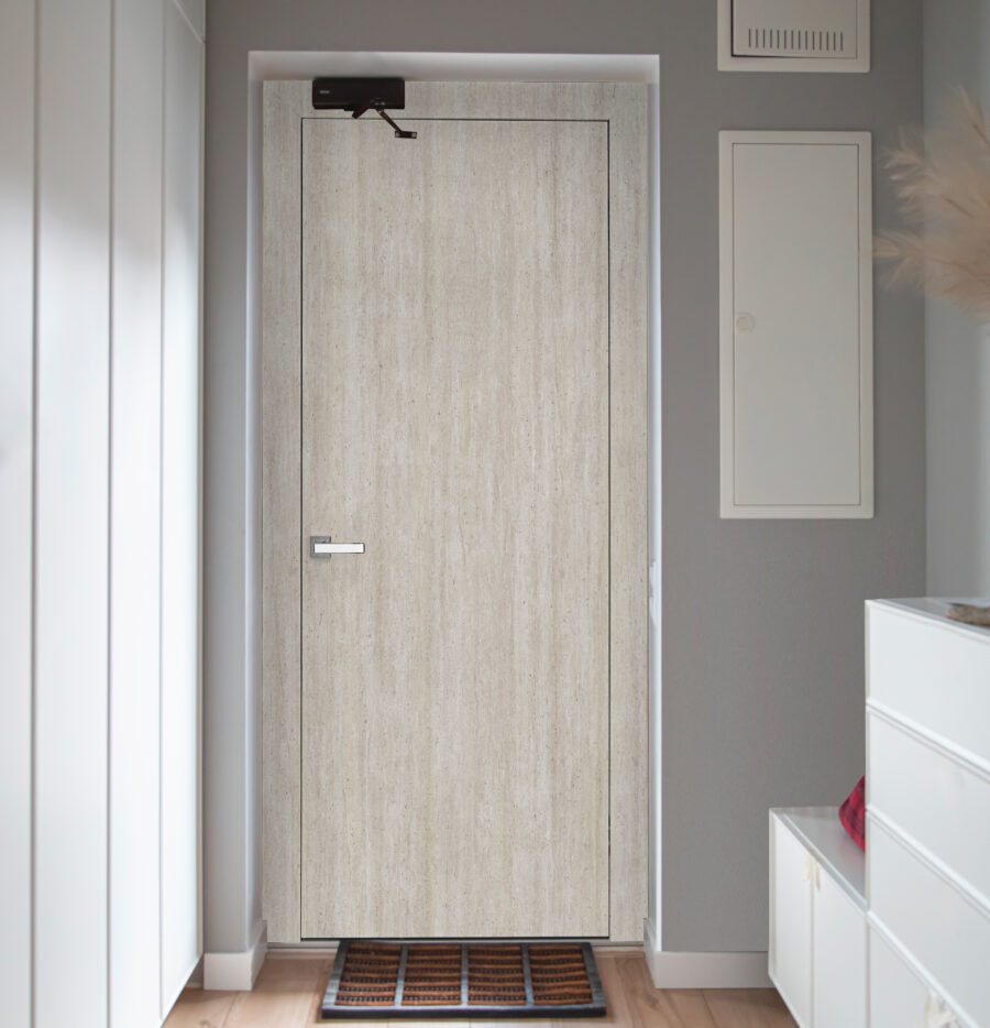 Corridor Interior With An Entrance Door In A Private House.
