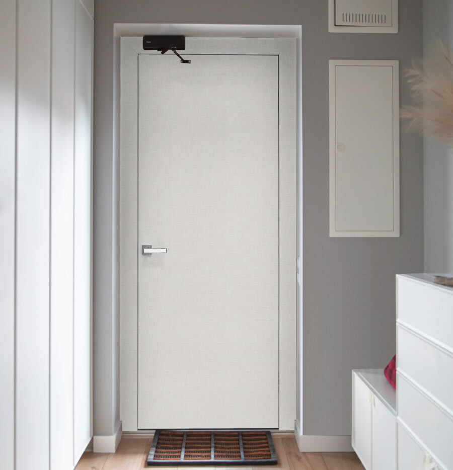 Corridor Interior With An Entrance Door In A Private House.