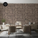 יוטה גיאומטרי חום 213466