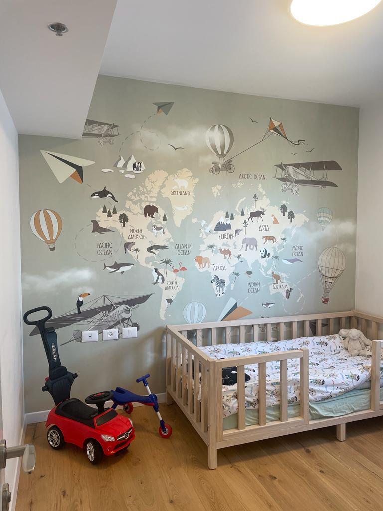 מפת עולם ילדים ירוק