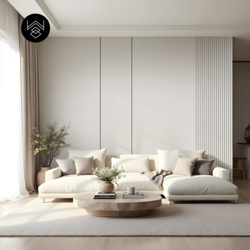 טפט דמוי פורניר פשתן בהיר אפור 213405