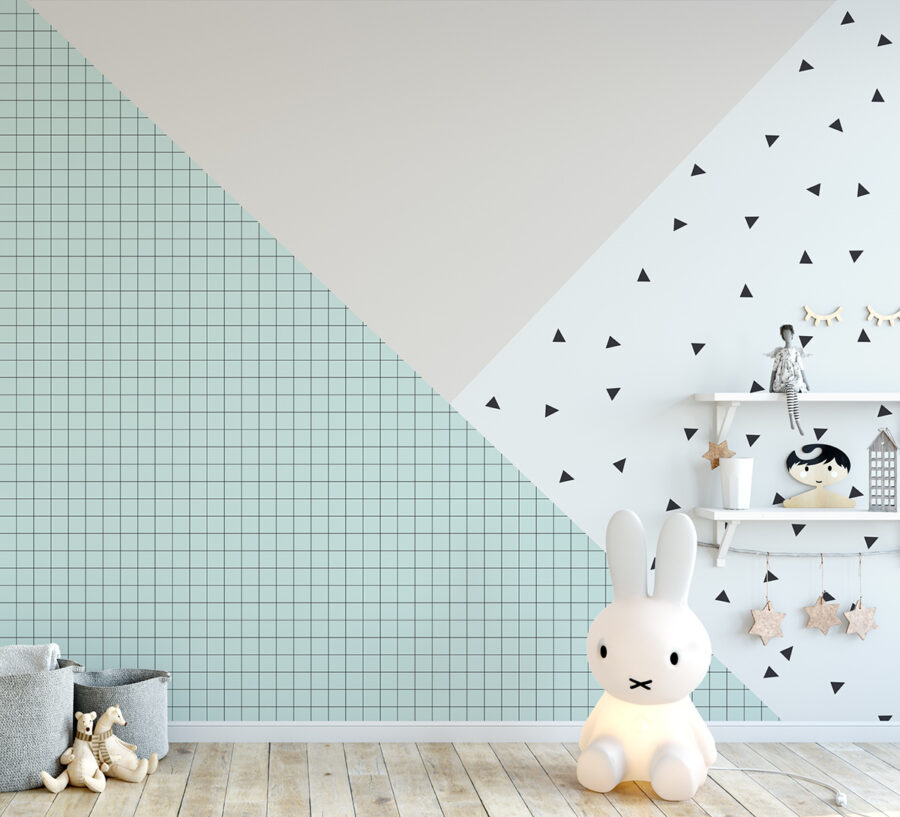 משולשים אפור מנטה