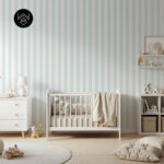 פסים פשתן רחבים כחול 213515