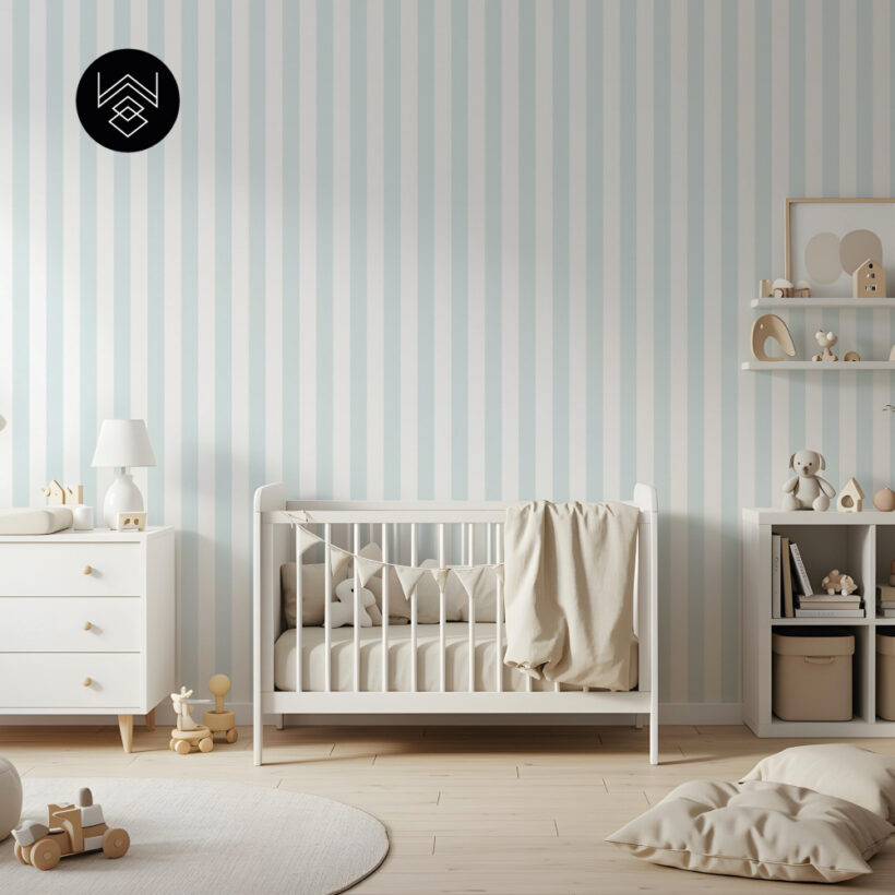 פסים פשתן רחבים כחול 213515