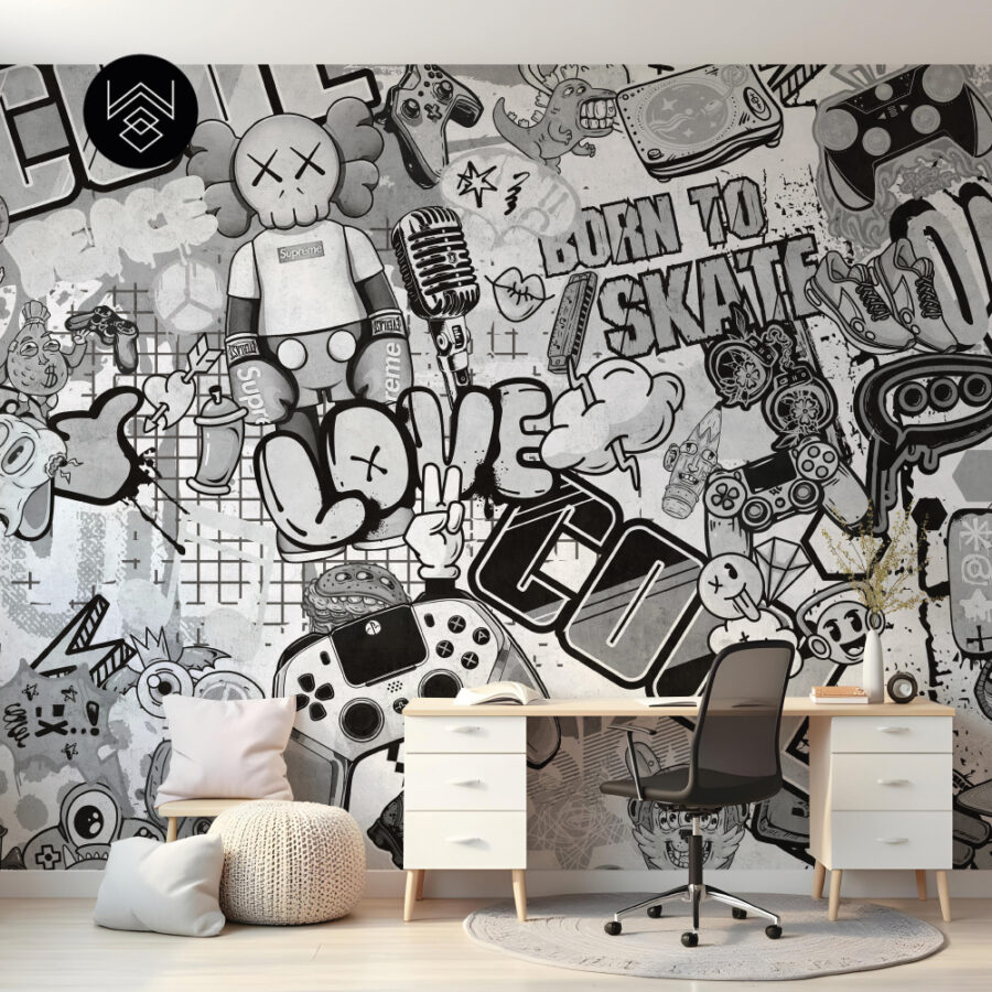 גרפיטי מון אפור 213252 (1)