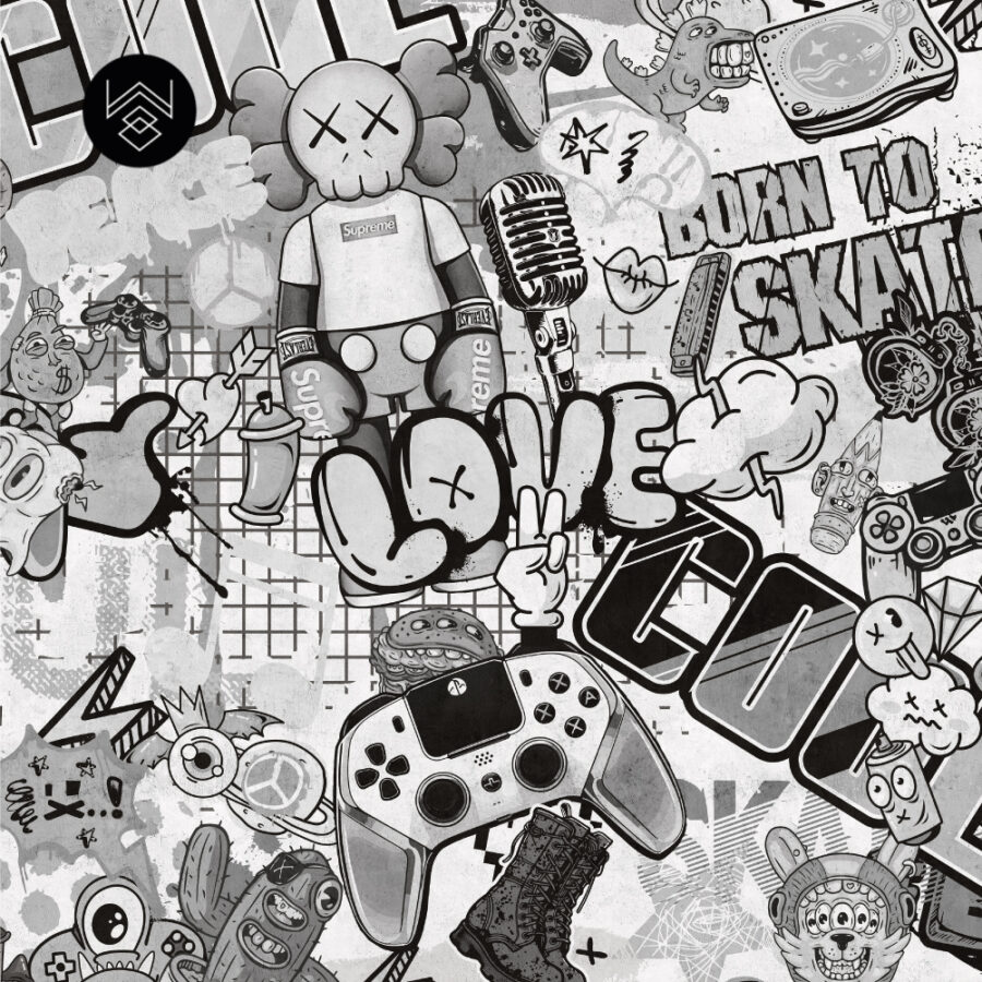 גרפיטי מון אפור 213252 (5)