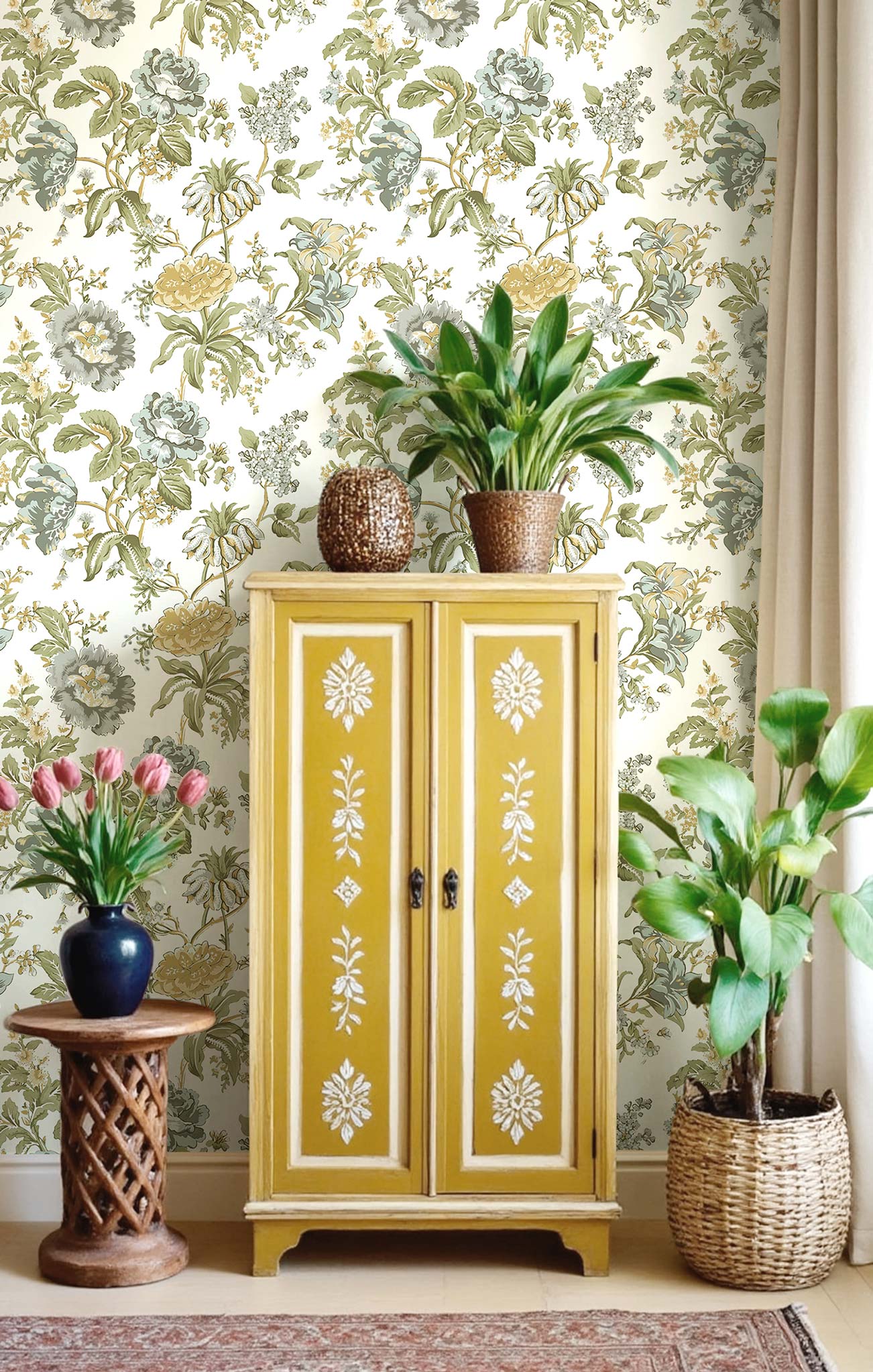 פרח ירוק צהוב ראשי